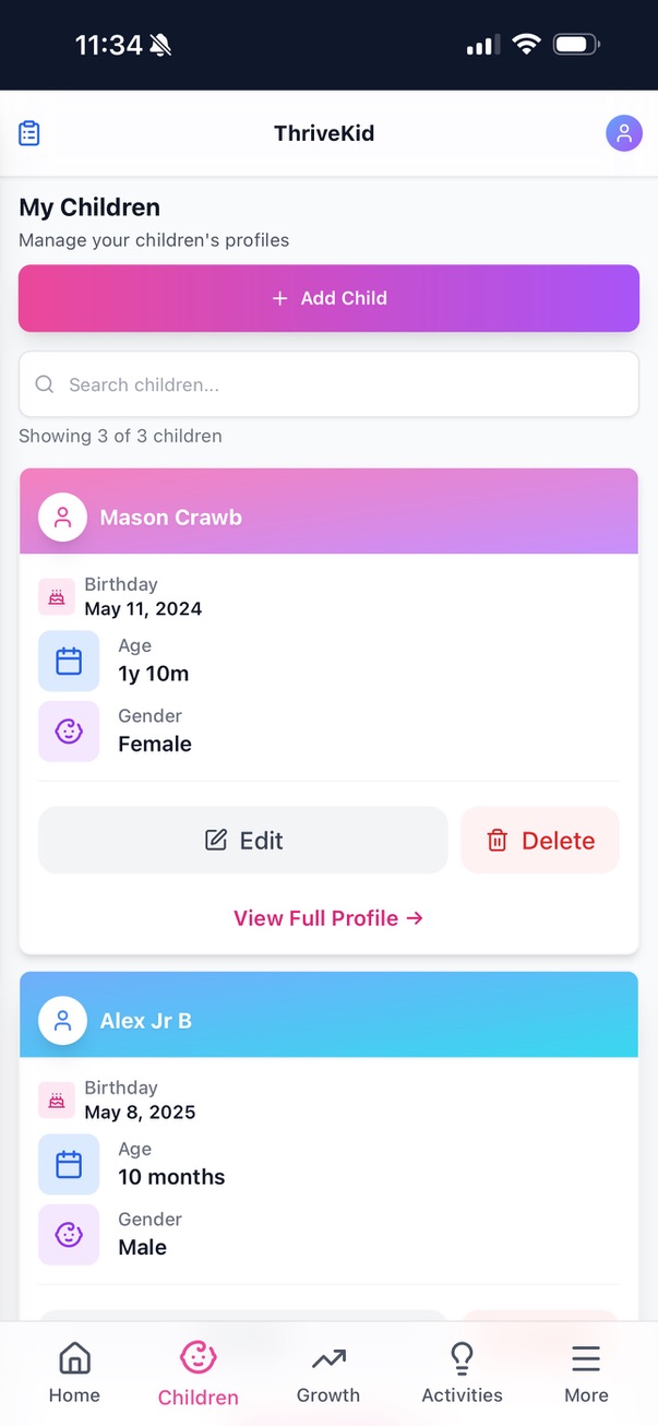 ThriveKid children page